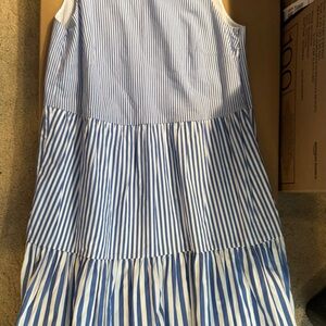 J. Crew Blue and White Striped Summer Dress